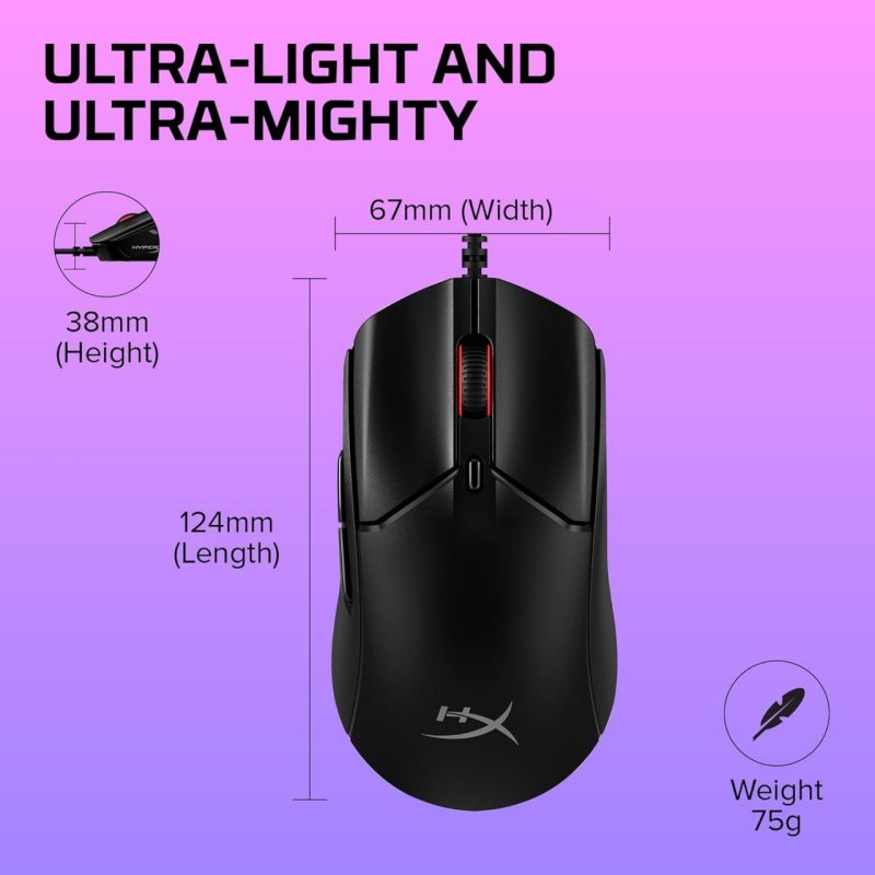 MOUSE GAMER HYPERX PULSEFIRE HASTE 2