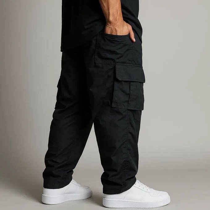 Calça Cargo Larga Streetwear Sarja (3 cores) + Frete Grátis