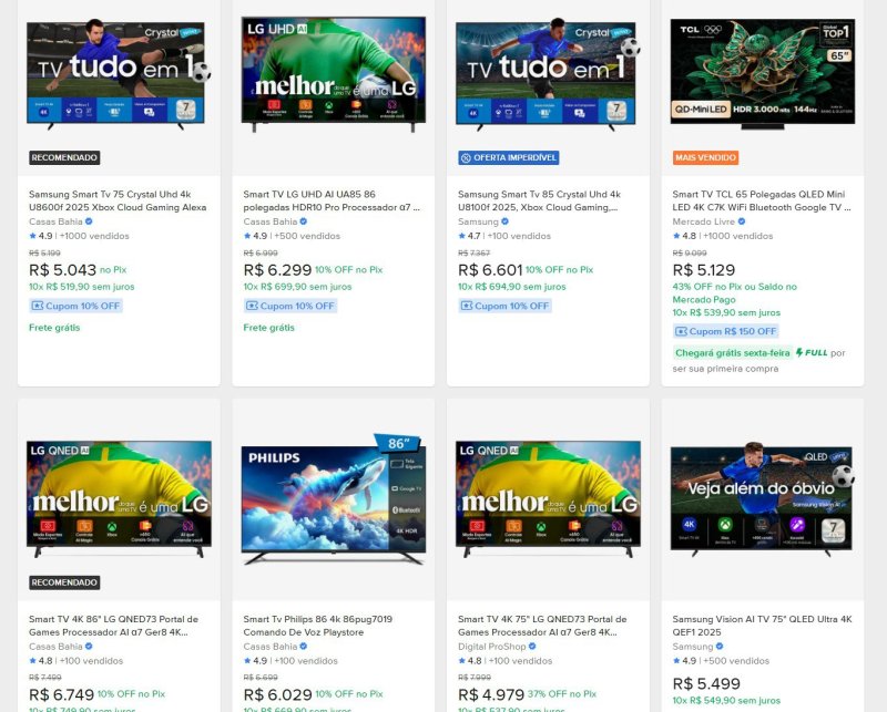 NOVO CUPOM EM SMART TV NO MERCADO LIVRE