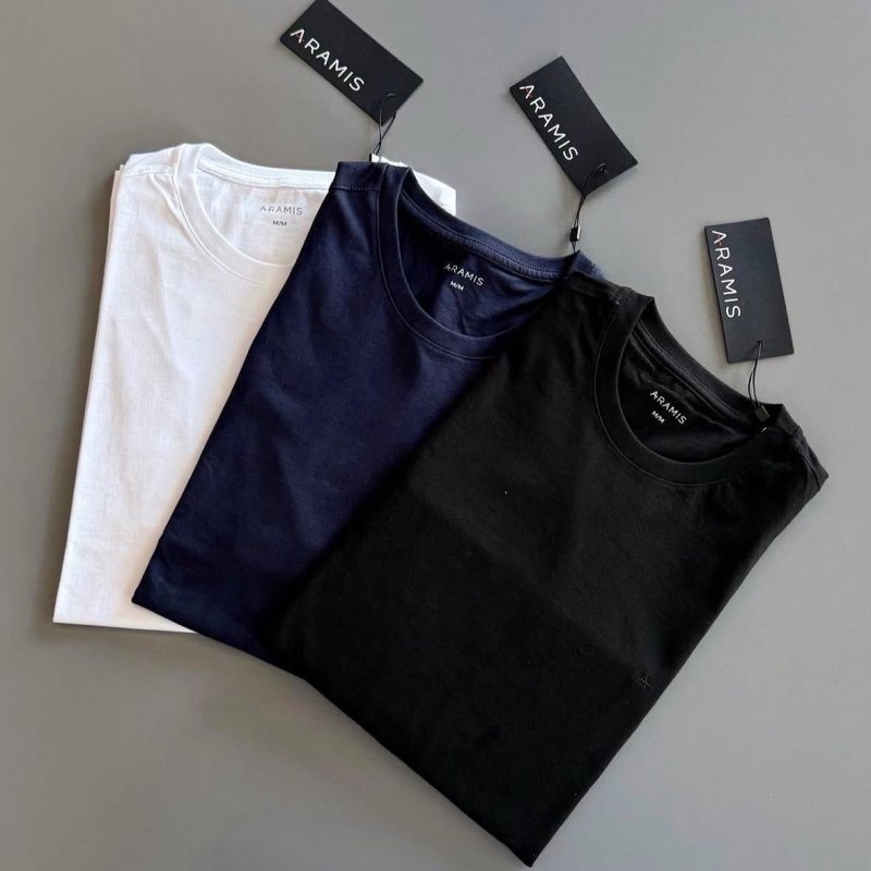 Kit com 2 Camisetas Aramis Básicas Preto E Marinho