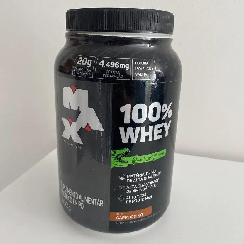100% Whey Dino Pote 900g Cappuccino - Max Titanium