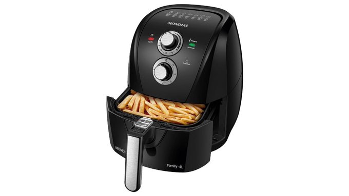 Fritadeira Sem Óleo Air Fryer 4L, Preto/Prata, 1500W, 110V - AFN-40-BFS