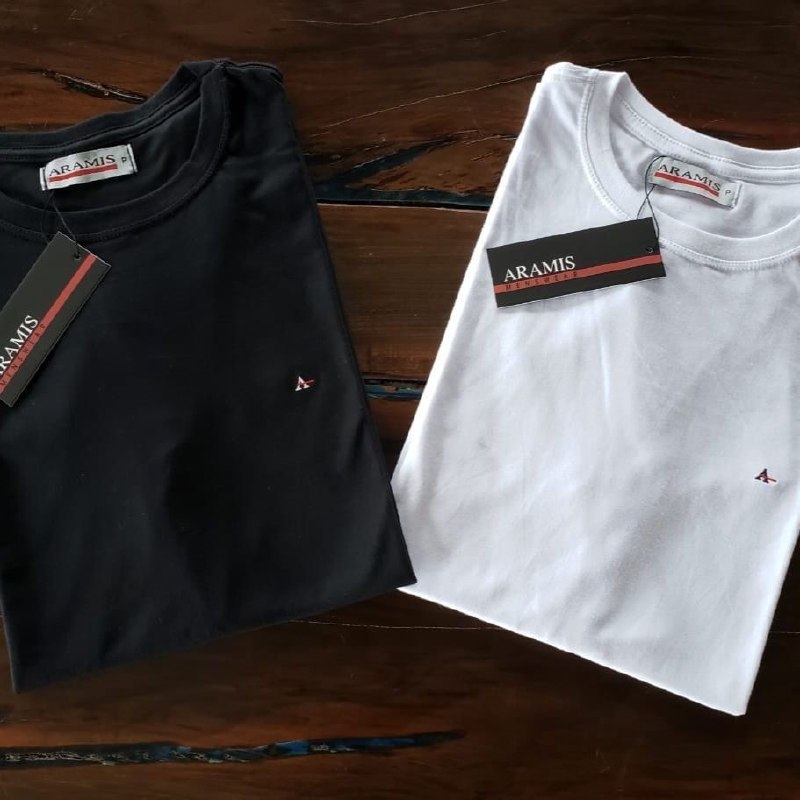 Kit Camisetas Aramis Basic Lisa Preta/Branca