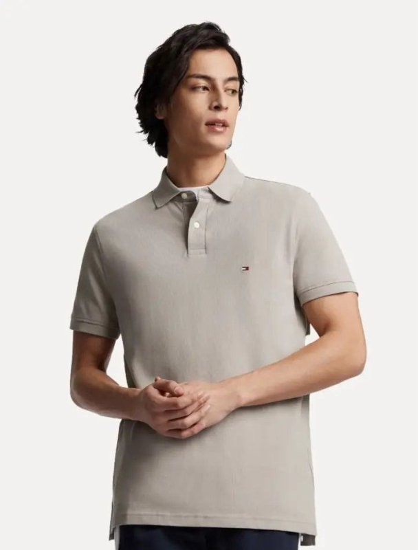 Camisa Polo Masculina Original Tommy Hilfiger Gelo Algodão
