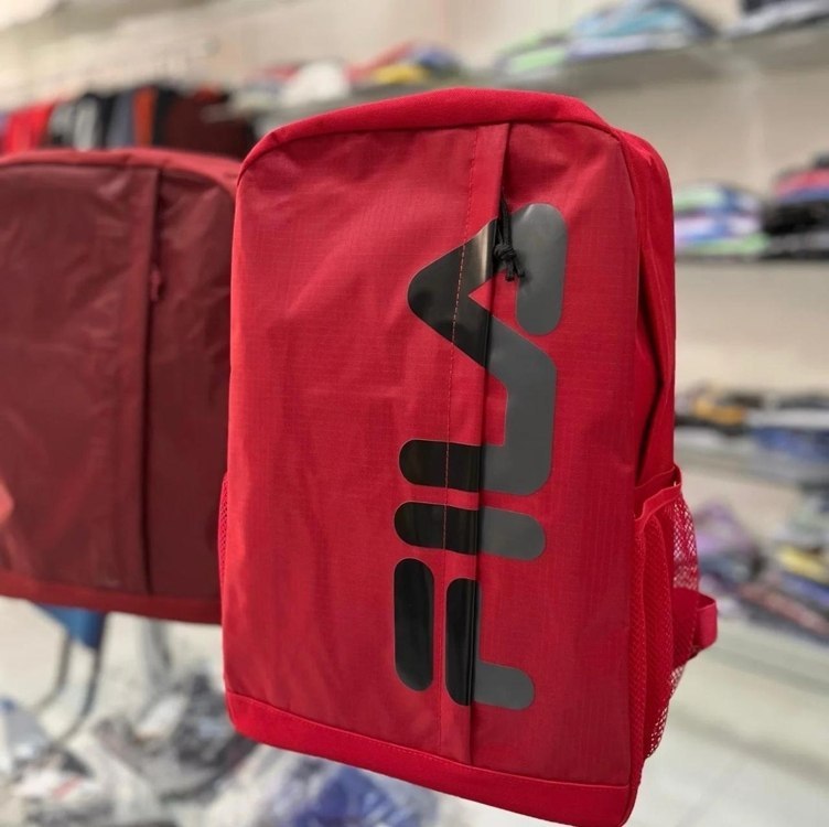 Mochila Fila Cut Logo Letter Urbano Versátil Conforto Moda Cor Vermelho