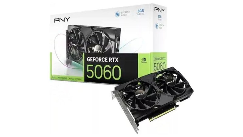 Placa de Vídeo Nvidia Geforce PNY RTX5060 8GB DUAL FAN OC