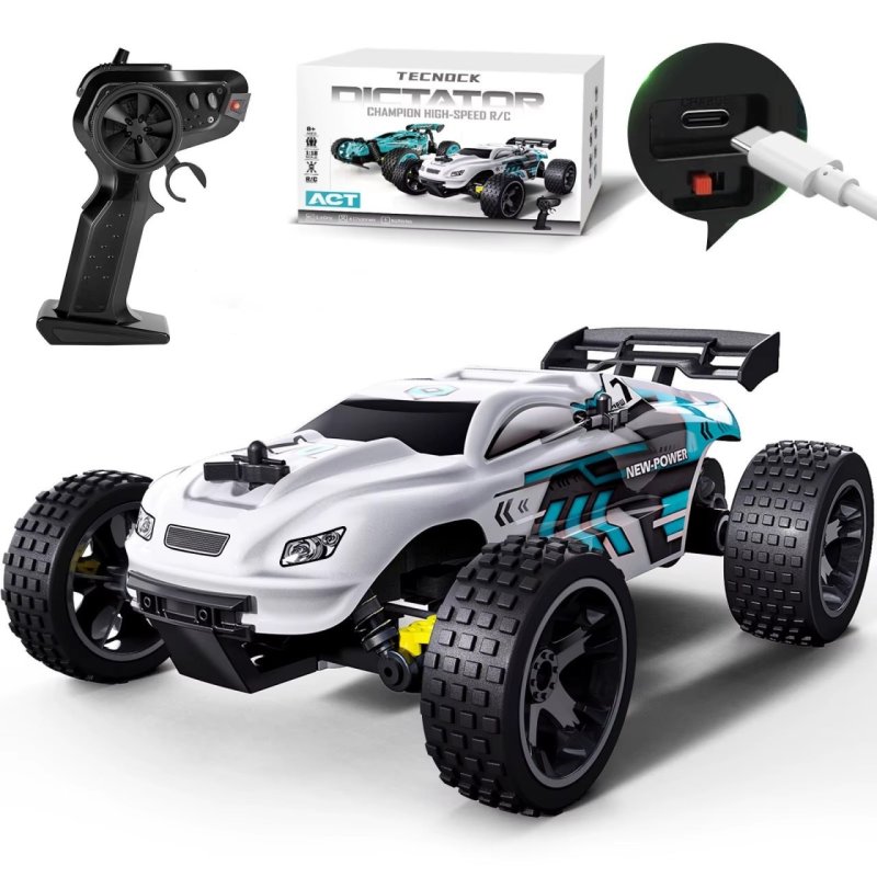 Carrinho RC Off-Road Alta Velocidade 20KM/H Controle 2.4GHz com Luzes Buggy Elétrico Até 50 Min de Bateria para Adultos e Crianças