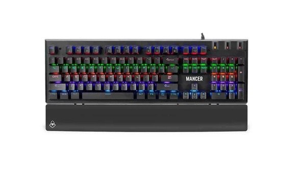 Teclado Mecanico Mancer Tharix, Rainbow, ABNT2, Switch Vermelho, Preto