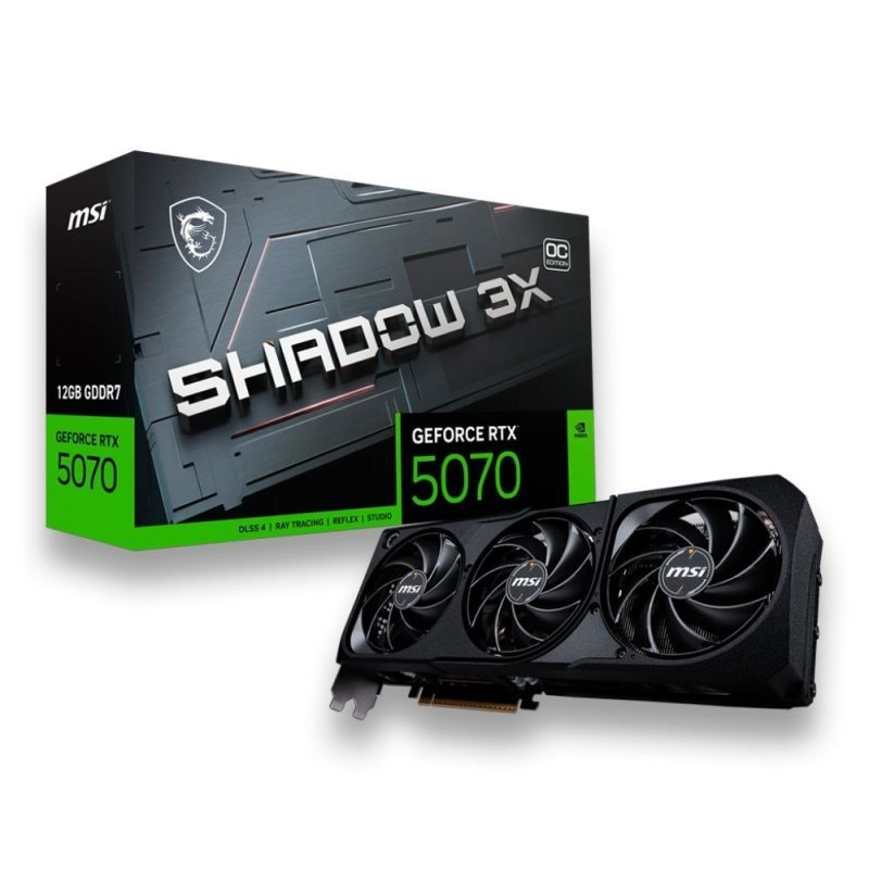 PLACA DE VÍDEO NVIDIA GEFORCE MSI RTX 5070 12GB GDDR7 192ITS SHADOW 3X OC - 912-V532-008