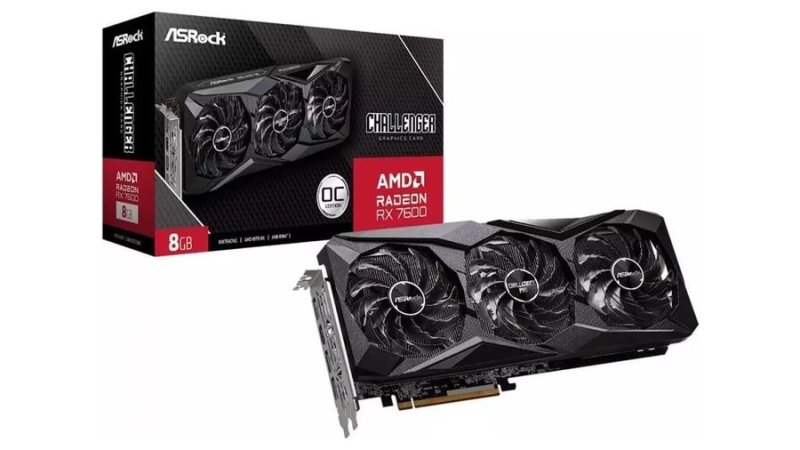 Placa de Vídeo AsRock AMD Radeon RX 7600 Challenger Pro OC, 8GB, GDDR6, FSR, 90-GA62ZZ-00UANF