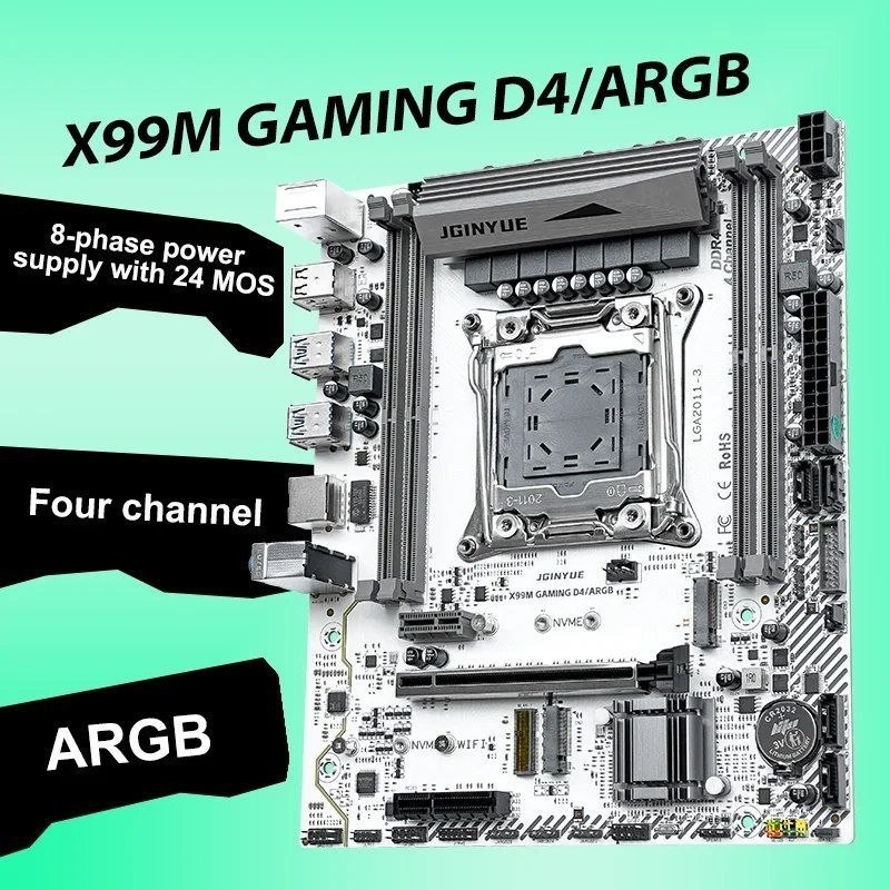 JGINYUE X99 GAMING D4 ARGB (Tem suporte ao TPM 2.0)