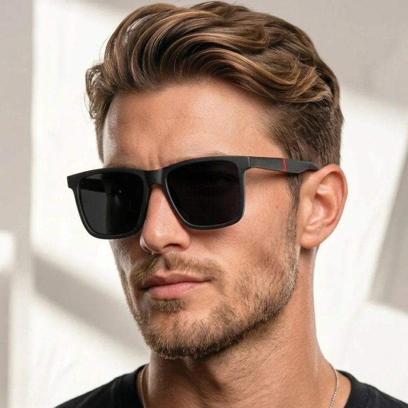 Óculos De Sol Quadrado Masculino Premium Uv400 Polarizado