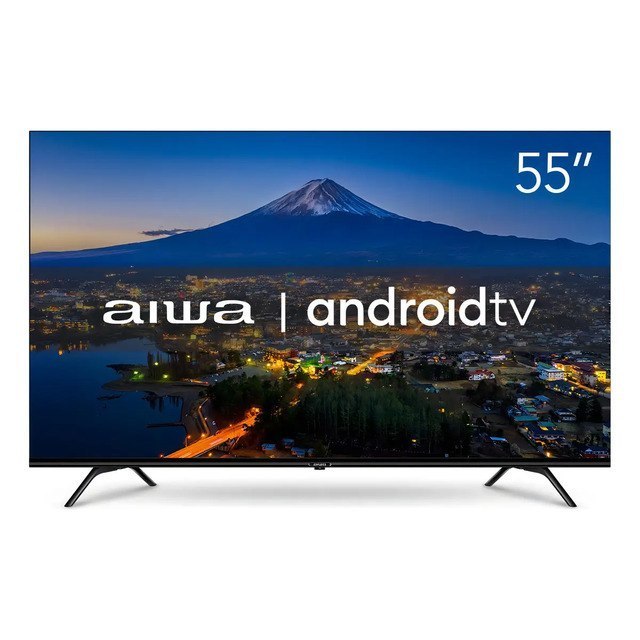 Smart TV Aiwa 55 Android 4K Borda Ultrafina Dolby Vision & Atmos AWS-TV-55-BL-01-A