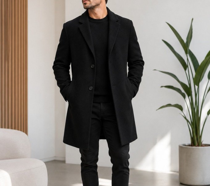 Sobretudo Masculino Casaco Lã Batida Estilosa Blazer + Frete Grátis