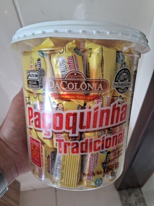 Paçoca Rolha Tradicional Balde 56 Unidades + Frete Grátis