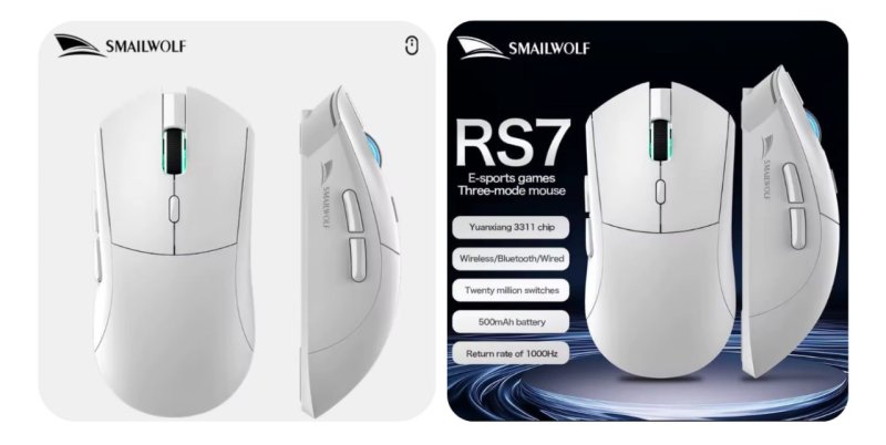2x Mouse Gamer Sem Fio Smailwolf RS7, Sensor PAW3311