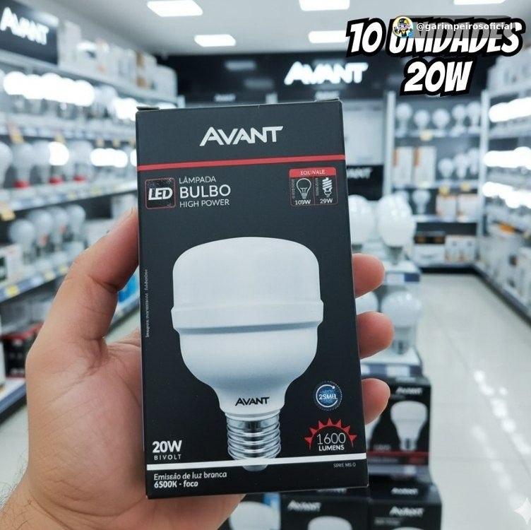 Kit 10 Lâmpada Led Bulbo 20w E27 Alta Potência Bivolt 6500k Branco Frio Alut + Frete Grátis