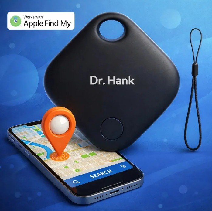 Mini Localizador Rastreador Smart Tag Gps Cor Preto Dr Hank Compatível Com iPhone Apple + Frete Grátis
