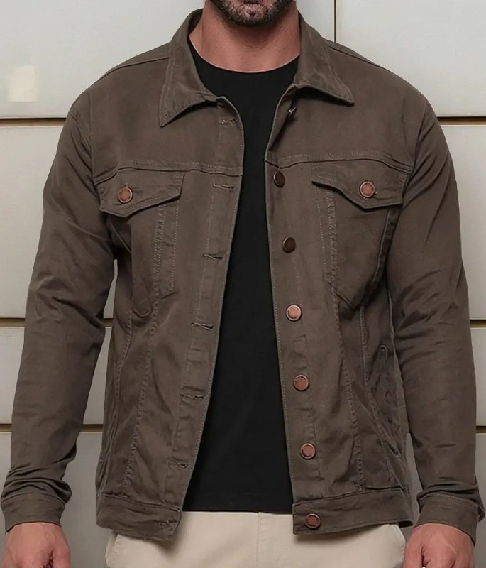 Jaqueta Masculina Sarja Jeans Slim Cores Clássicas Premium