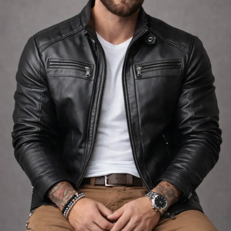 Jaqueta De Couro Masculina Casaco Frio Impermeavel Inverno
