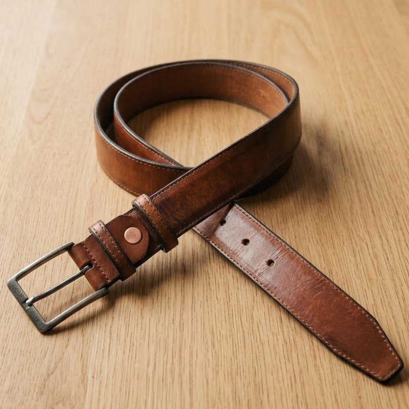 Cinto Slim Oldmoney Masculino Couro Legítimo Terrra Cota