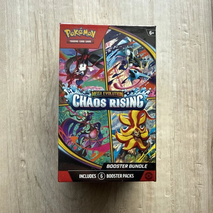 Jogo Tcg Mega Evolution Chaos Rising Booster Bundle Pokémon + Frete Grátis