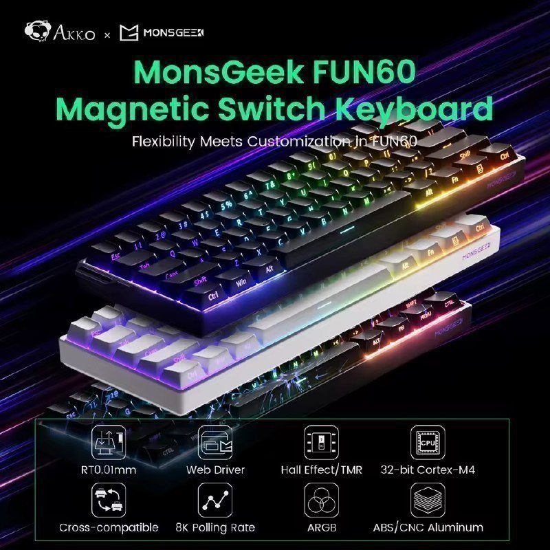 TECLADO MAGNETICO AKKO MONSGEEK FUN60 PRO, 8K Hz