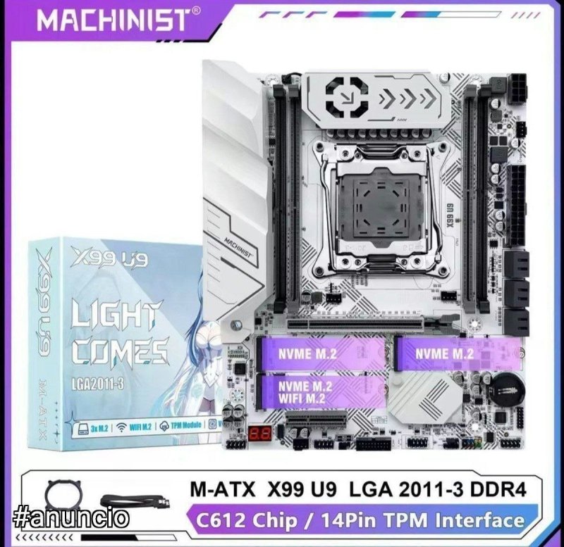 Machinist X99 U9 White, TPM 2.0, Quad Channel, Chipset C612, Secure Boot