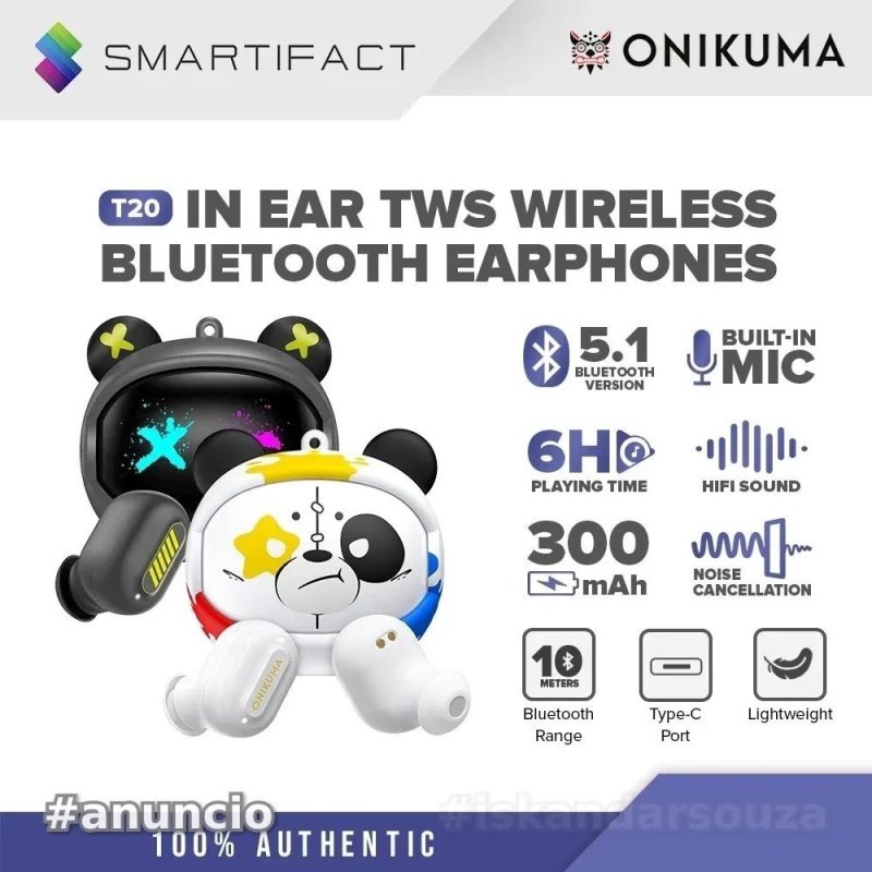 ONIKUMA T20 Fones de ouvido sem fio 5.3 ENC com redução de ruído