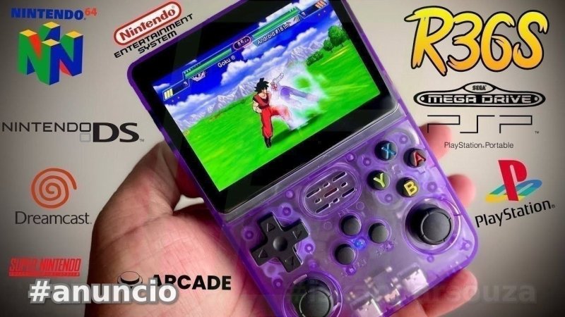 Console Portátil R36S 64 GB Retrô TELA IPS 3.5 EMULA O PS1 PSP