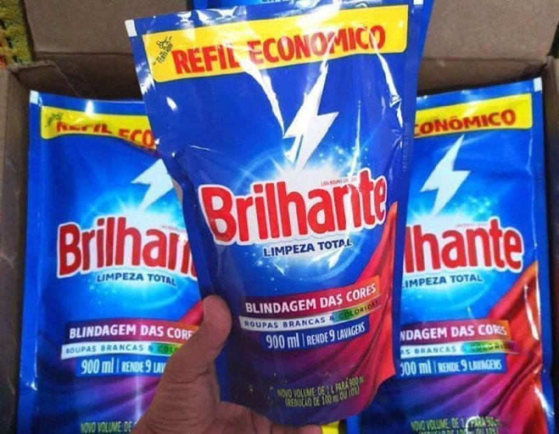 Refil Sabão Líquido Brilhante Limpeza Total 900ml