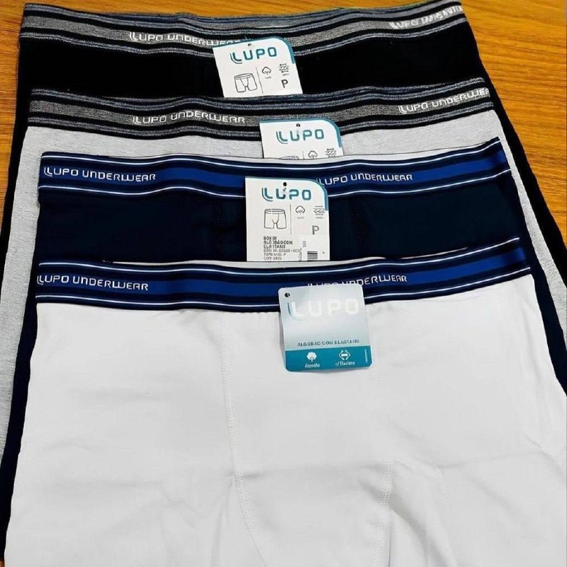Kit 4 Cuecas Boxer Lupo Algodão