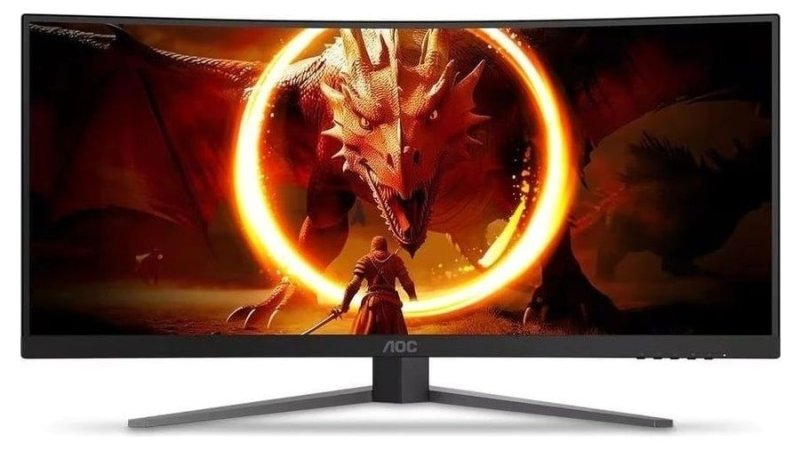 Monitor Gamer AOC 34” Curvo UltraWide WQHD, 180Hz, 0,5ms