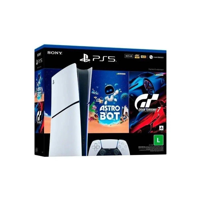 Console Playstation 5 Slim Digital - Pacote Astro Bot e Gran Turismo 7 - Branco