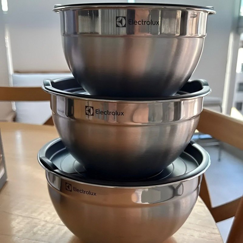 Conjunto Bowls Tigelas Inox Com Tampa Plástica - Electrolux