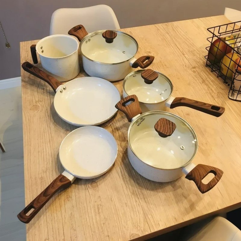 Conjunto com 6 Panelas Pratic Cook Vanilla Indução Mimo