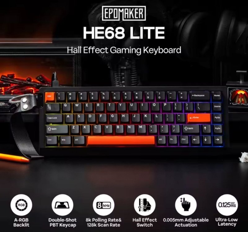 Teclado Magnético Epomaker HE68 lite 65%