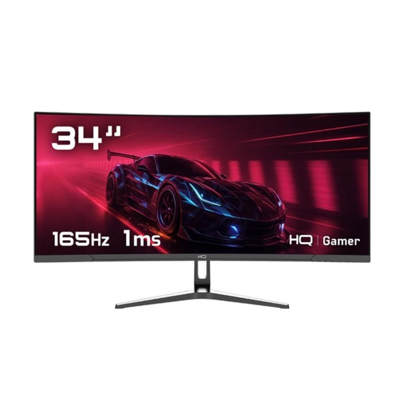 Monitor Gamer 34" Curvo 1ms, 165Hz, UltraWide (QHD) - 3440x1440 AMD FreeSync, HDMI, DP, HQ Premium HQ34C16