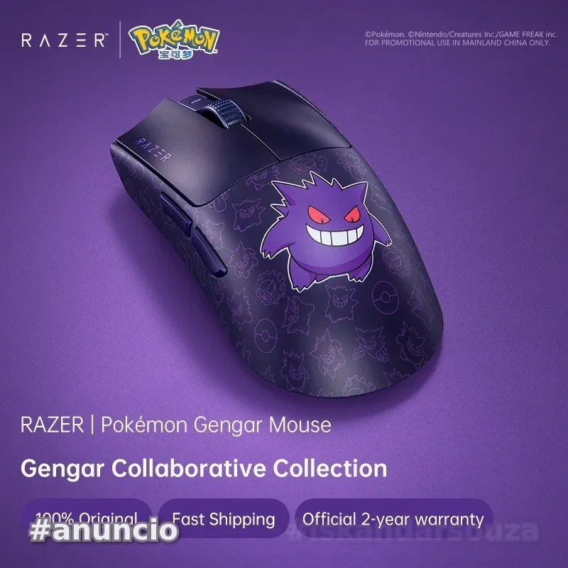Mouse Gamer Razer Viper V3 Pro Gengar Edition, 54g Ultraleve, Com Dongle 8k, 95hr De Bateria, Recarregável - Pokemon