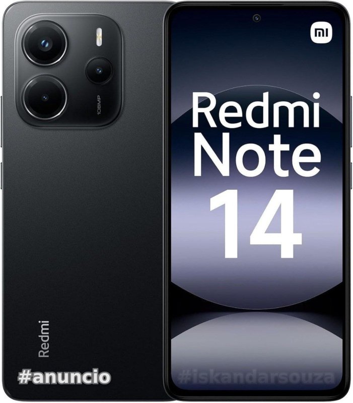 Smartphone Xiaomi Redmi Note 14 Midnight Black (Preto) 6GB RAM 128GB ROM