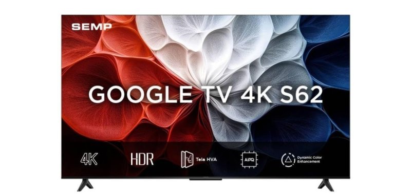 SEMP, Smart TV 4K UHD, 55", Google TV, Google Assistente, Comando por Voz, Googlecast Integrado, Design Sem Bordas, Dolby Audio, 55S62