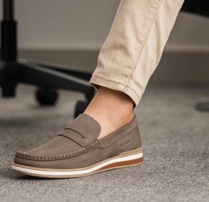Mocassim Masculino Couro Legitimo Camurça Conforto Versátil
