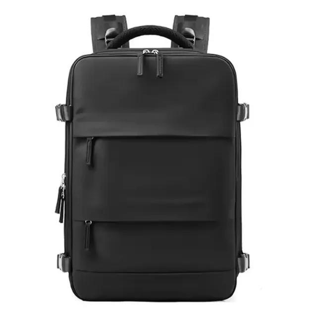 Mochila Notebook Viagem Executiva Impermeável Bolso P/tênis Preto Liso