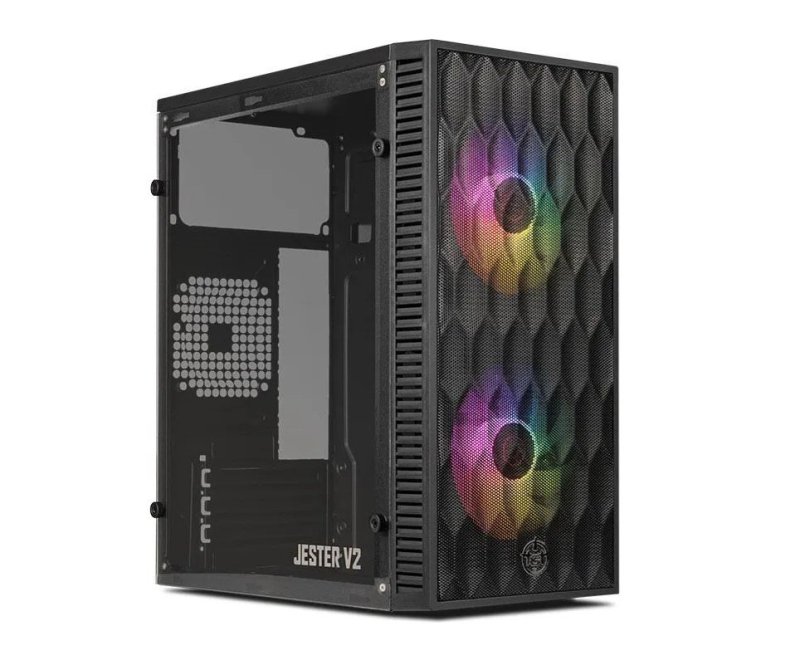 Gabinete para jogos TGT Jester V2 com 2 ventiladores cor Preto