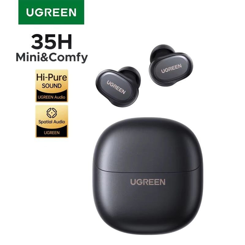 UGREEN Dots Earbuds Bluetooth 6.0 TWS com App, Som Deep Bass e 35H de Bateria