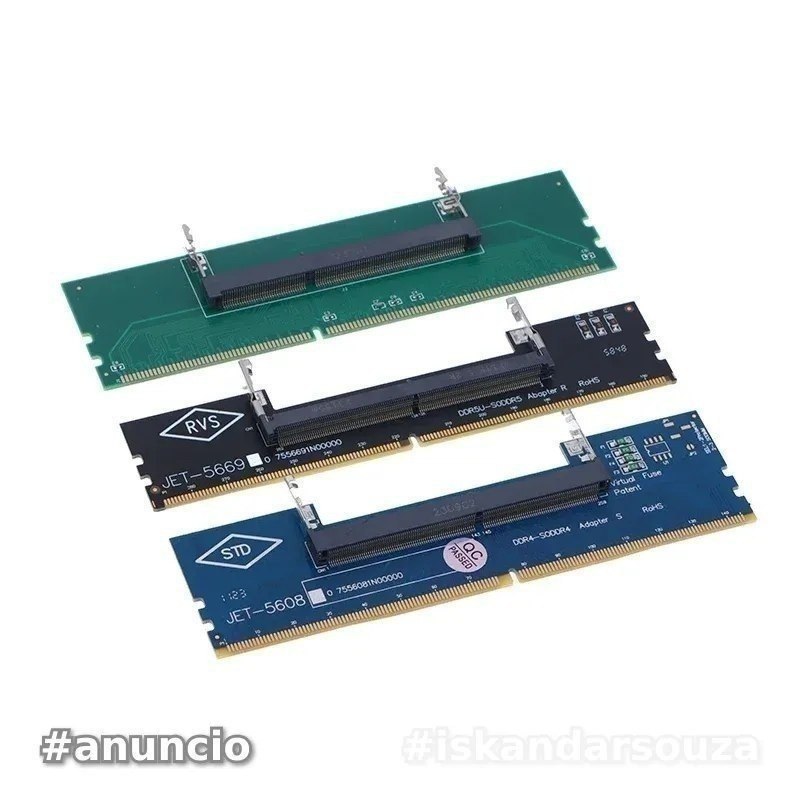 Adaptador de Memória Ram DDR5 DDR4 e DDR3 de Notebook Para PC