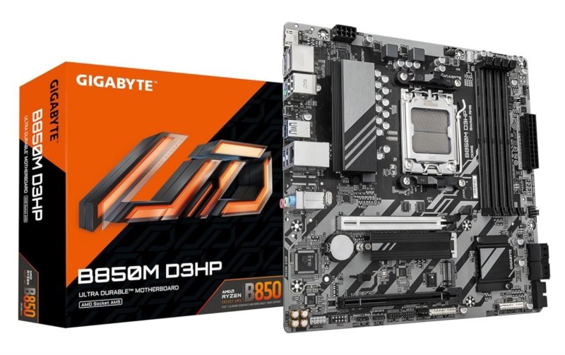 Placa Mãe Gigabyte B850M D3HP (AM5/4xDDR5/HDMI/DP/M.2/USB 3.2)