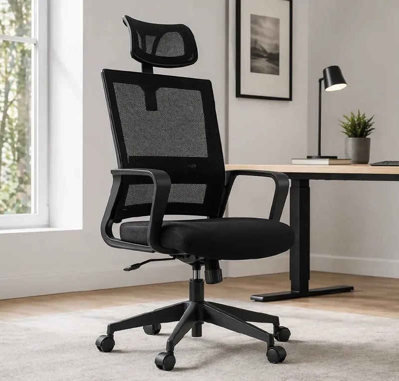 Cadeira Ergonômica Home Office Giratória Mesh Executiva Suporte