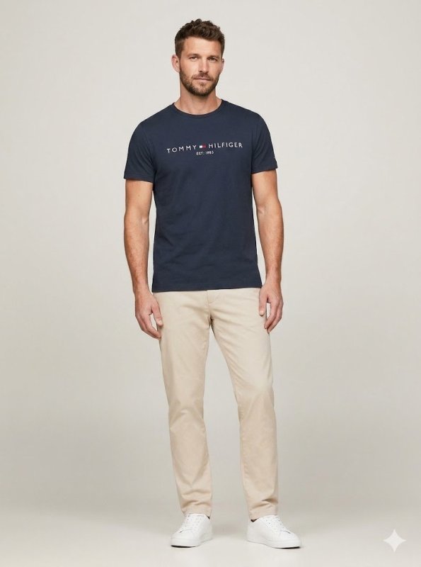 Camiseta Masculina Tommy Hilfiger 1985 Azul Marinho