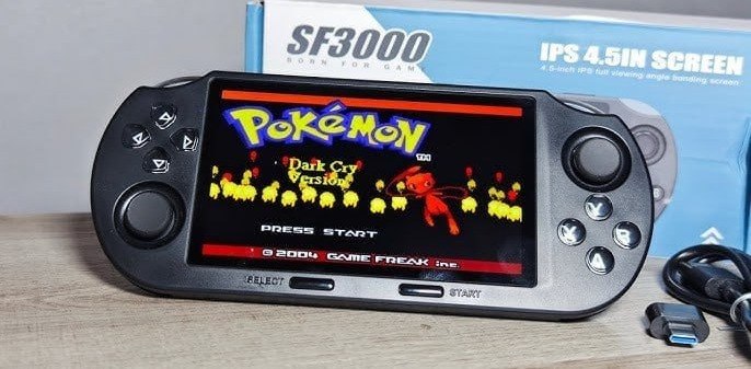 Console Portátil SF3000, 4.5 Polegadas, Versão 64GB PS1/GBA/SFC, Painel IPS